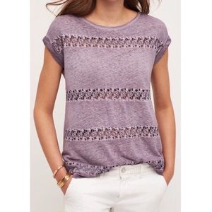 Anthropologie Akemi + Kin XS Lattice Lace linen T